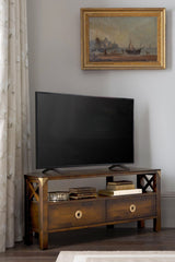 Balmoral Dark Chestnut 2 Drawer Corner TV Unit