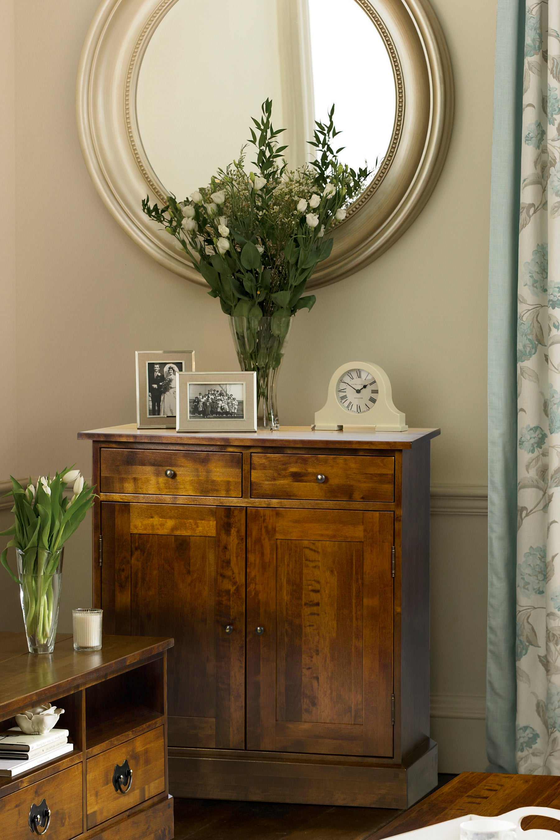 Garrat Dark Chestnut 2 Door & 2 Drawer Narrow Sideboard