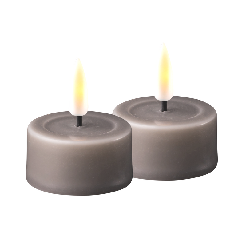 Flameless LED Grey Set of 2 Tealights