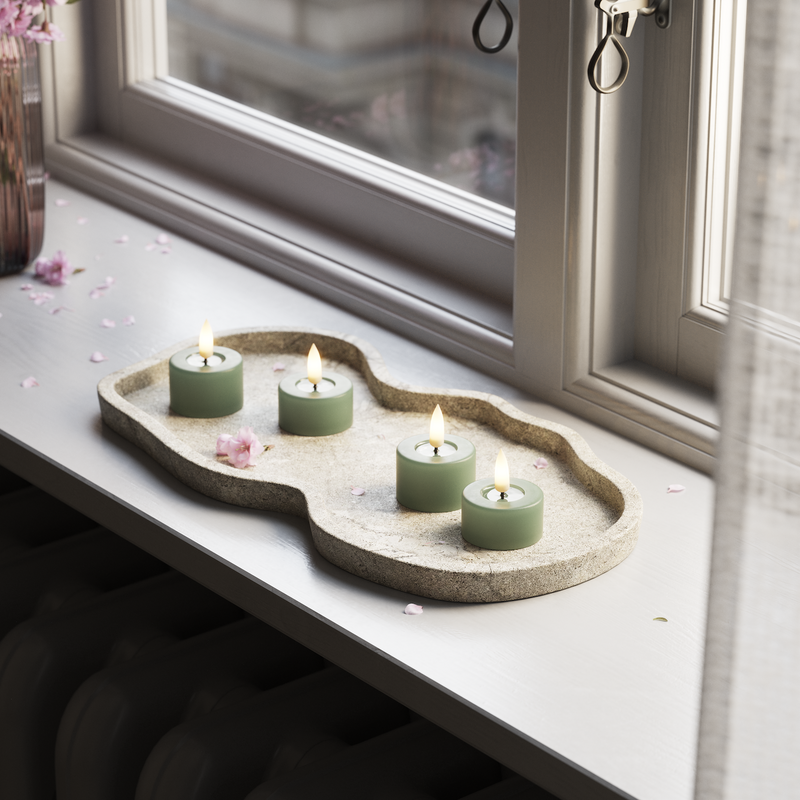 Flameless LED Jade Green Set of 2 Tealights