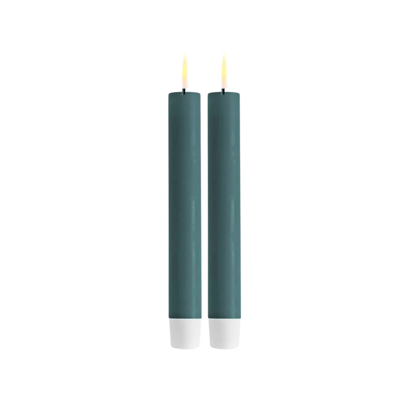 Flameless LED Jade Green Set of 2 Dinner Candles