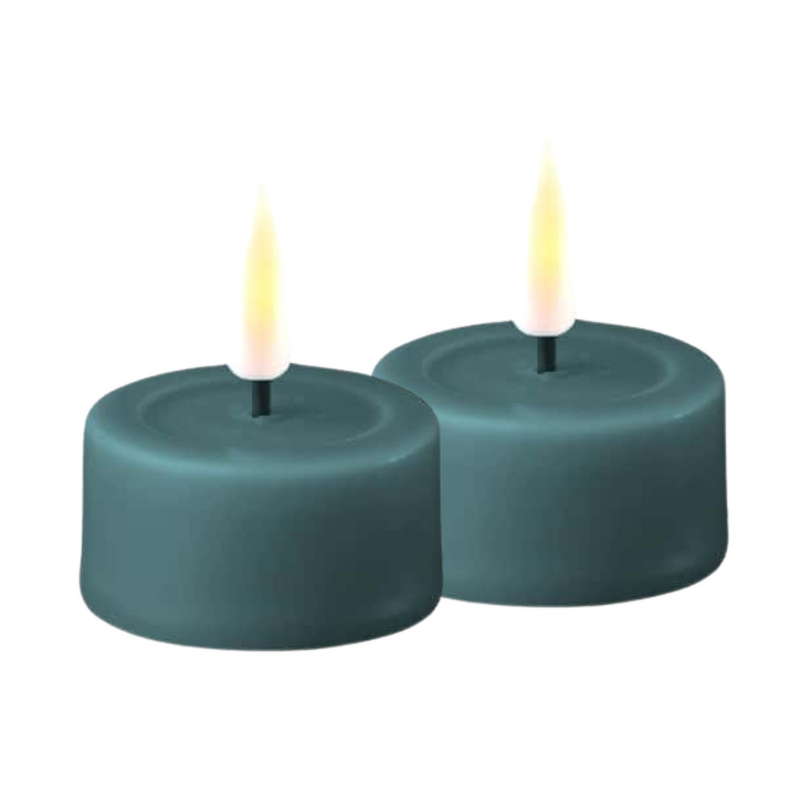 Flameless LED Jade Green Set of 2 Tealights