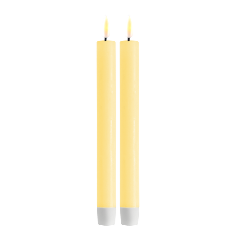 Flameless LED Light Yellow Set of 2 Dinner Candles