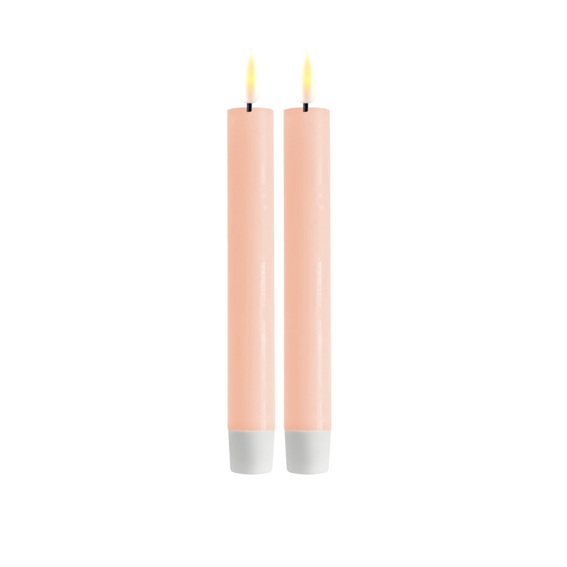 Flameless LED Light Pink Set of 2 Dinner Candles