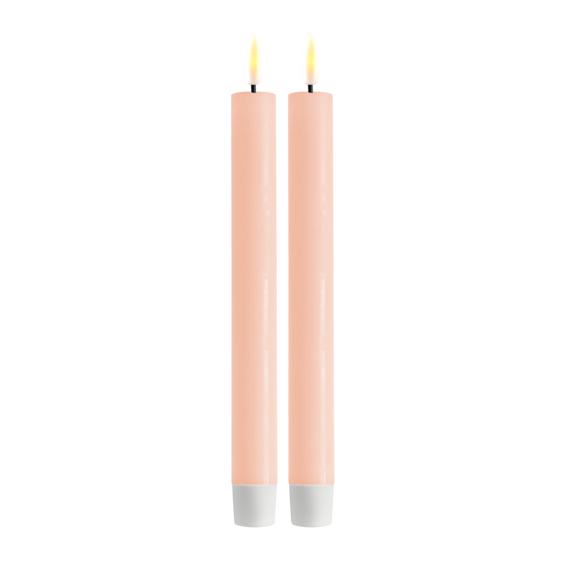 Flameless LED Light Pink Set of 2 Dinner Candles