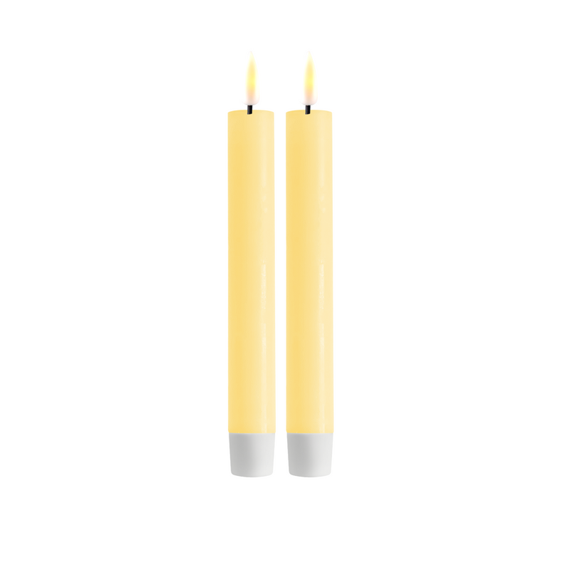 Flameless LED Light Yellow Set of 2 Dinner Candles