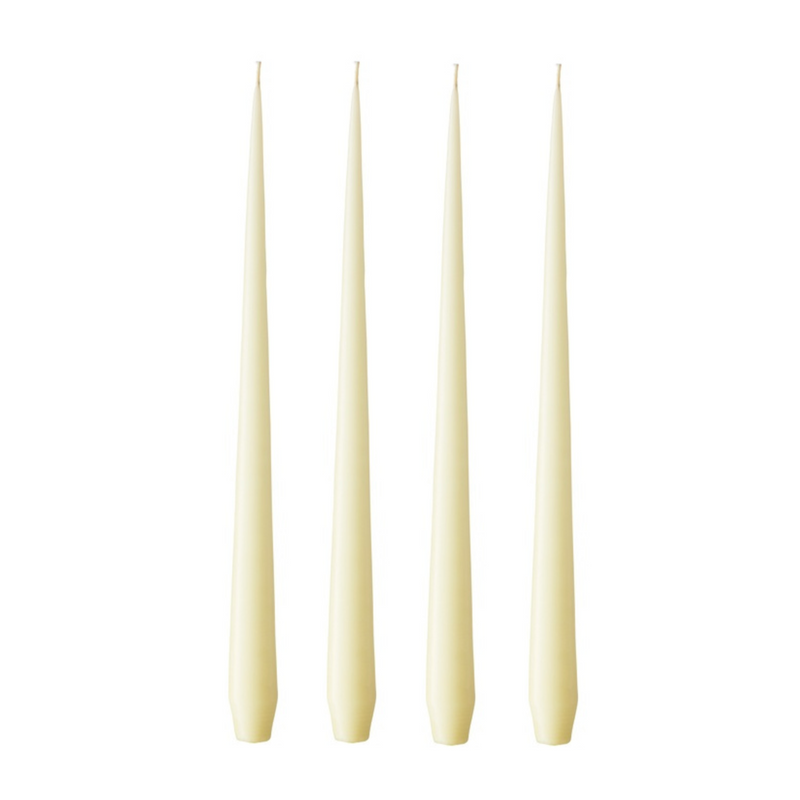 Dinner Taper Candles Cream Set of 4 in Giftbox