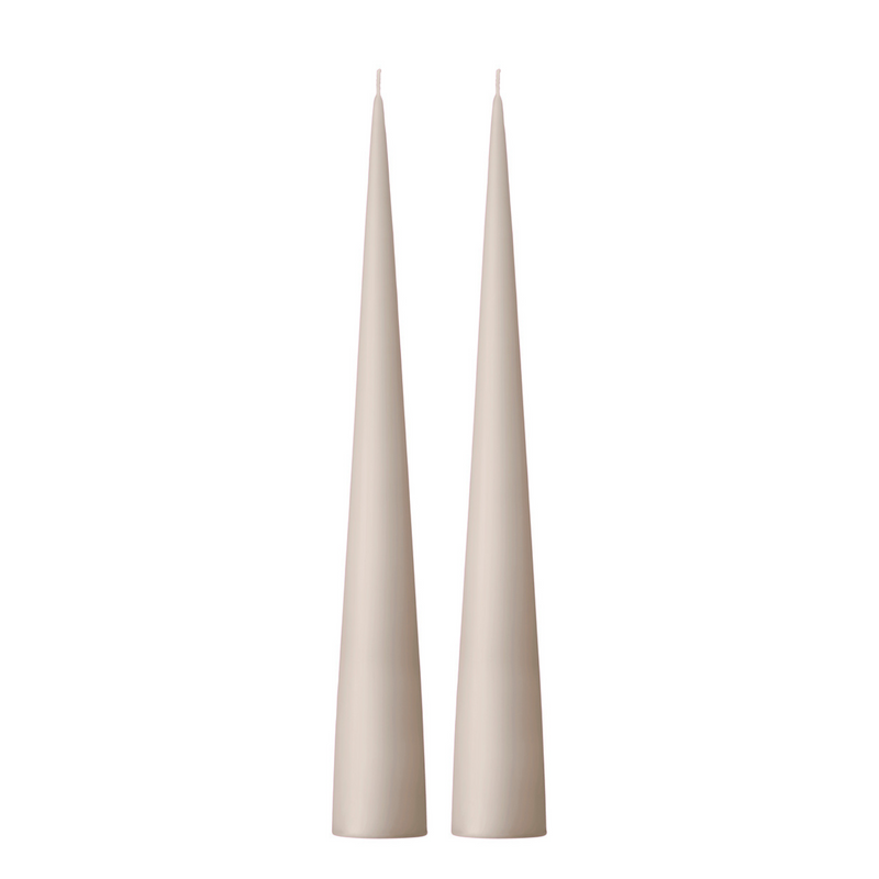 Cone Candles Linen Grey Set of 2 in Giftbox