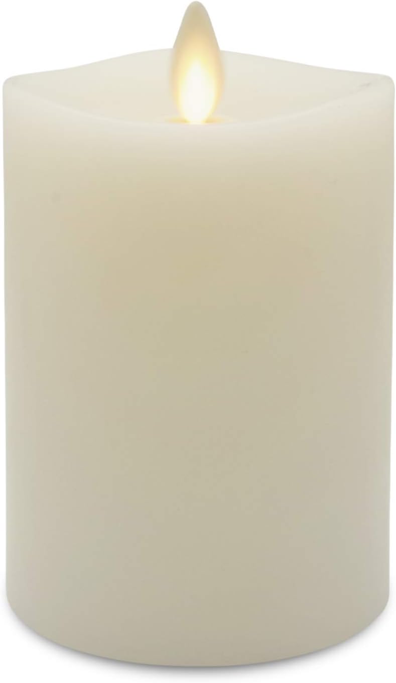 Flameless Ivory Wax Pillar Candle