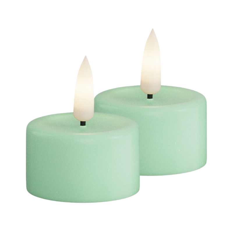 Flameless LED Mint Set of 2 Tealights