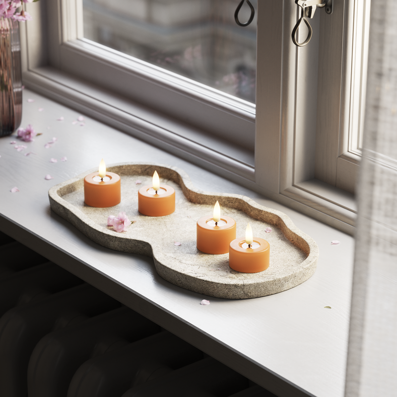 Flameless LED Orange Set of 2 Tealights