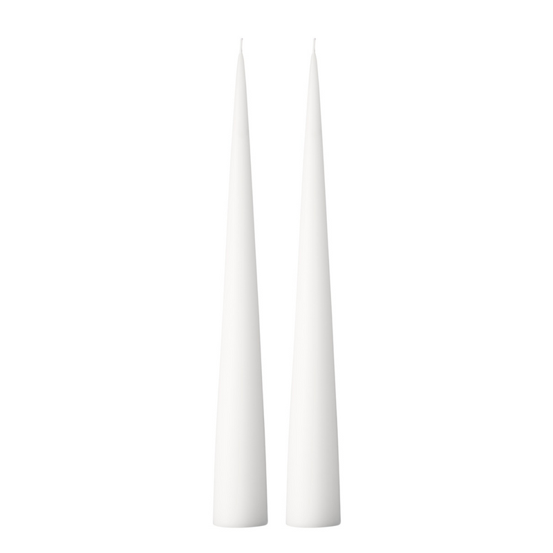 Cone Candles White Set of 2 in Giftbox