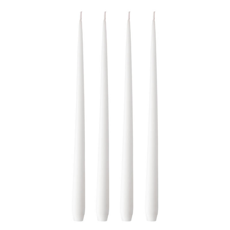 Dinner Taper Candles White Set of 4 in Giftbox