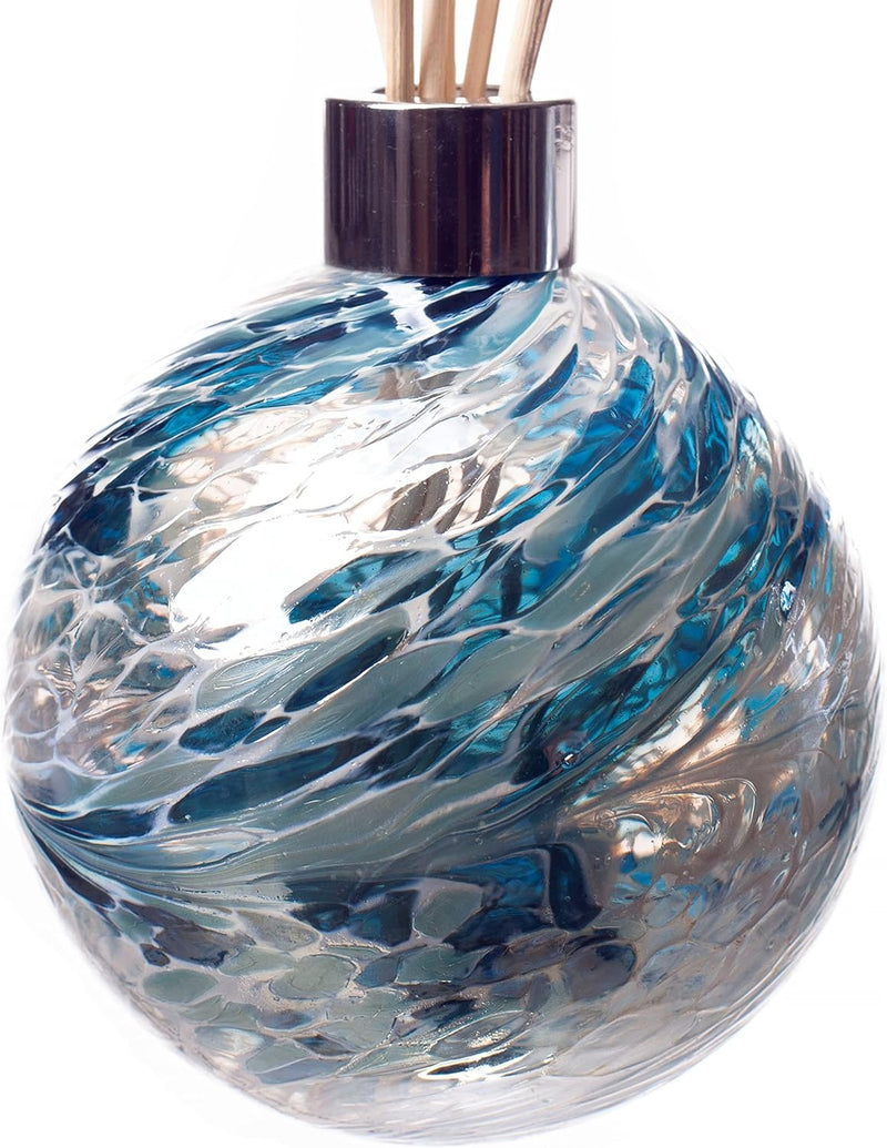 Glass Sphere Reed Diffuser in Crackled Turquoise & White