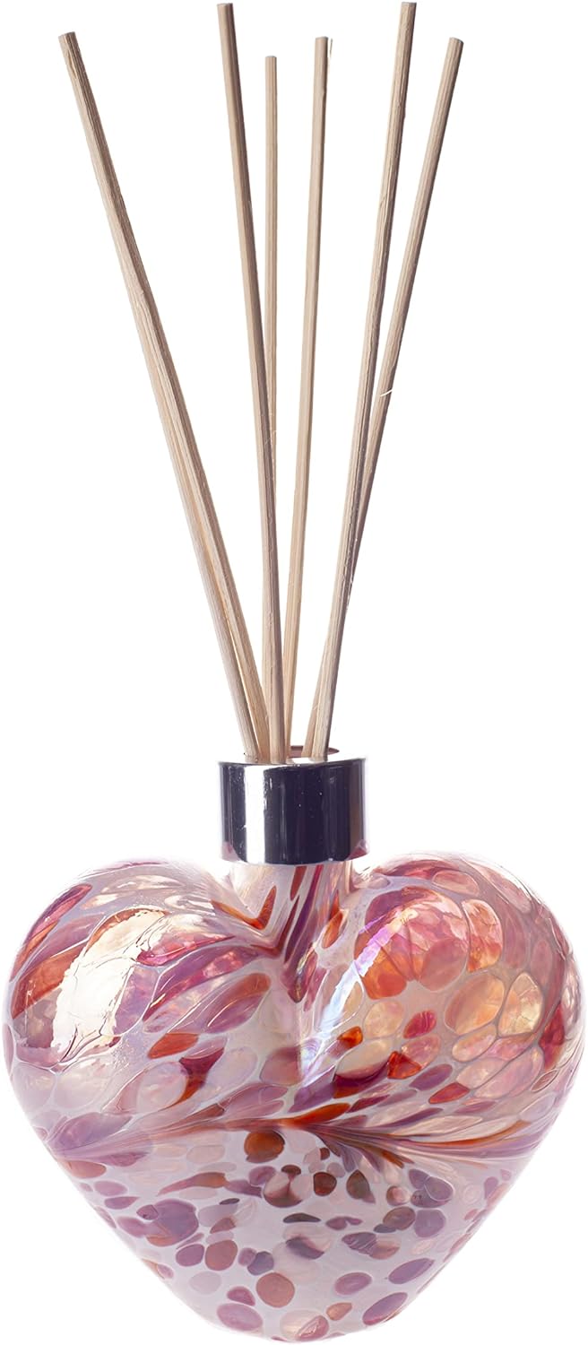 Glass Heart Reed Diffuser in Pink, Peach & White