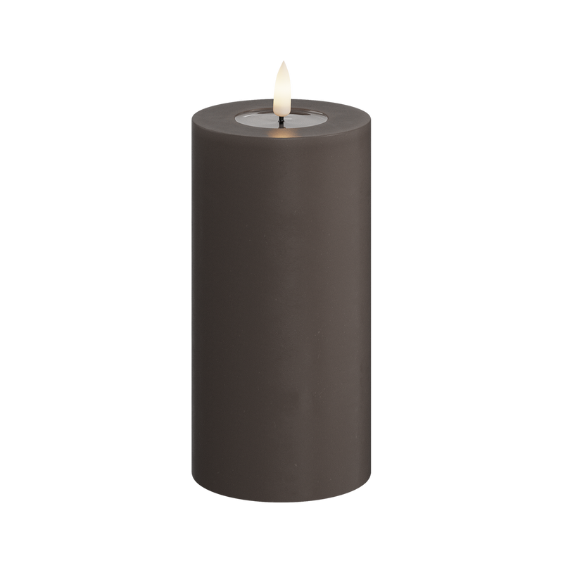 Flameless LED Mocha Wax Pillar Candle