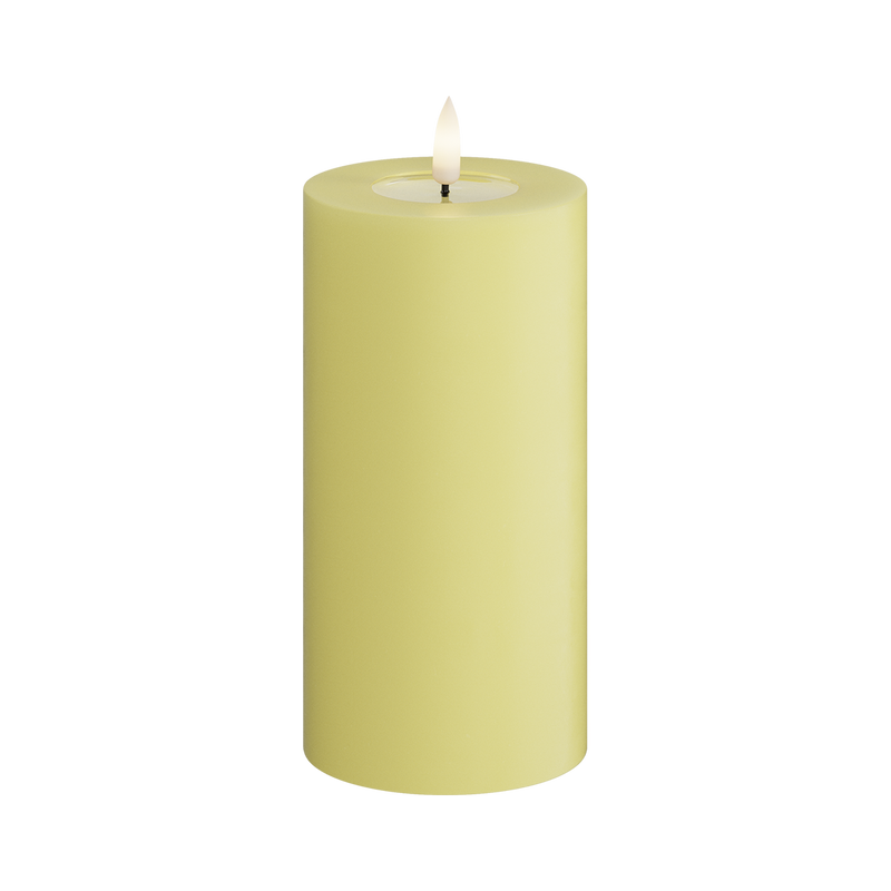 Flameless LED Light Yellow Wax Pillar Candle