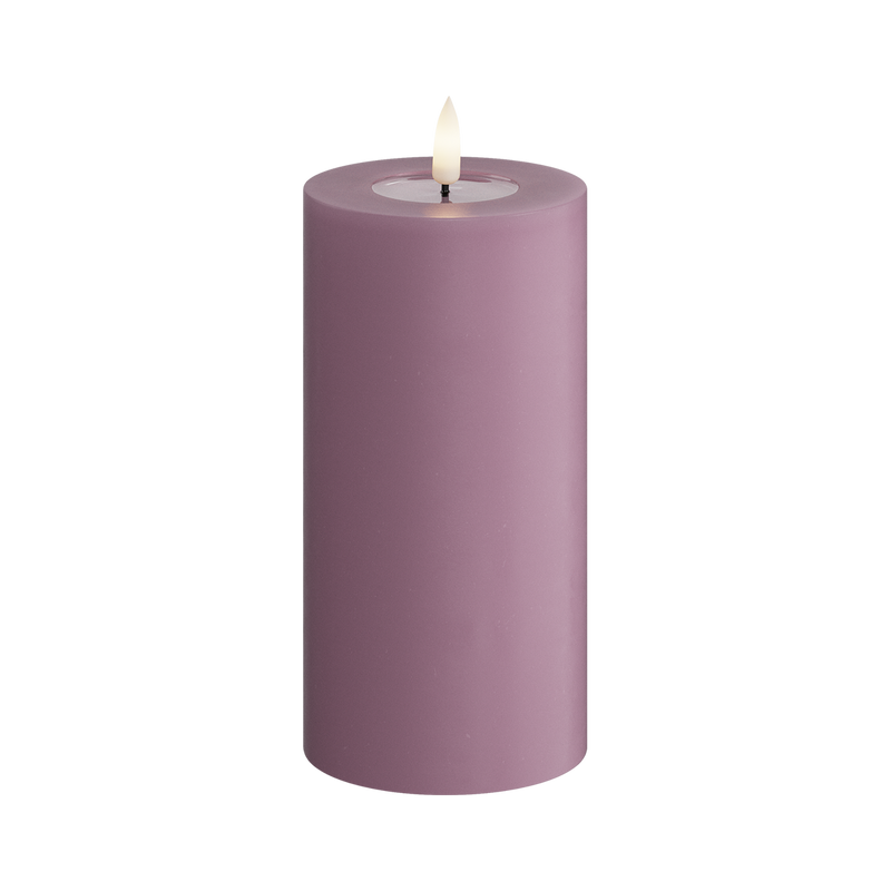 Flameless LED Light Purple Wax Pillar Candle