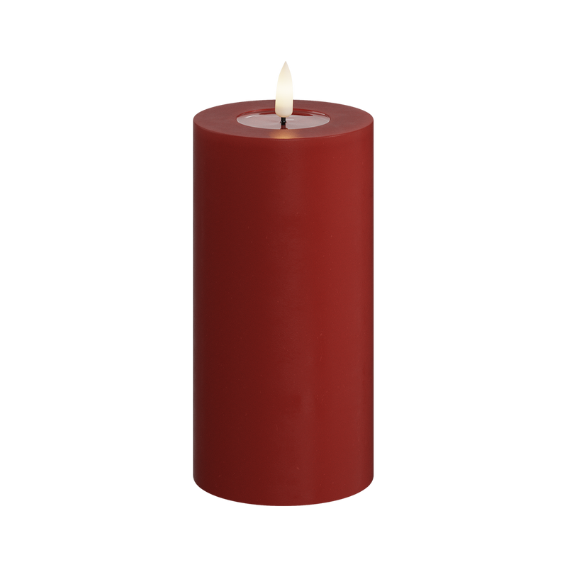 Flameless LED Red Wax Pillar Candle