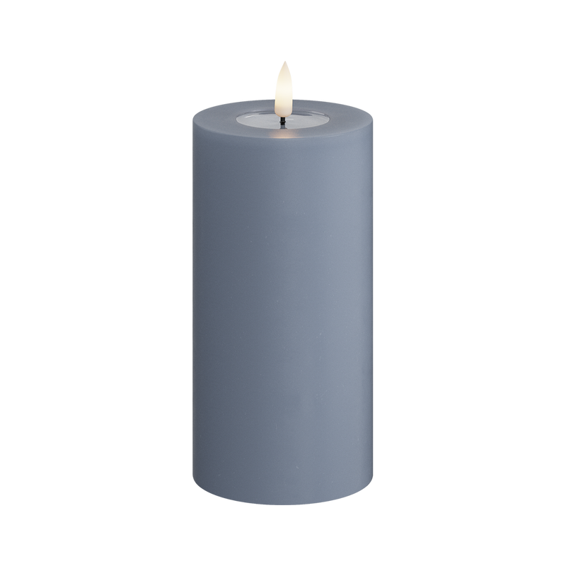 Flameless LED Ice Blue Wax Pillar Candle