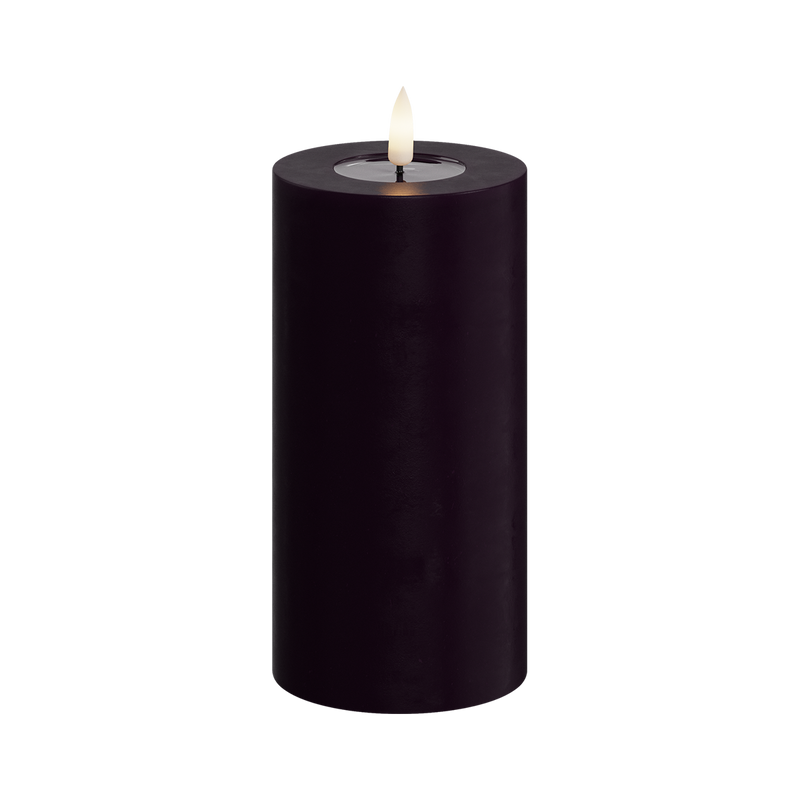 Flameless LED Dark Purple Wax Pillar Candle