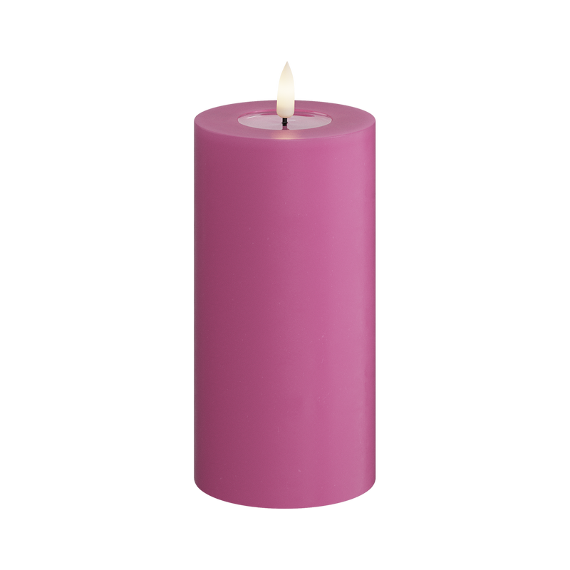 Flameless LED Magenta Wax Pillar Candle