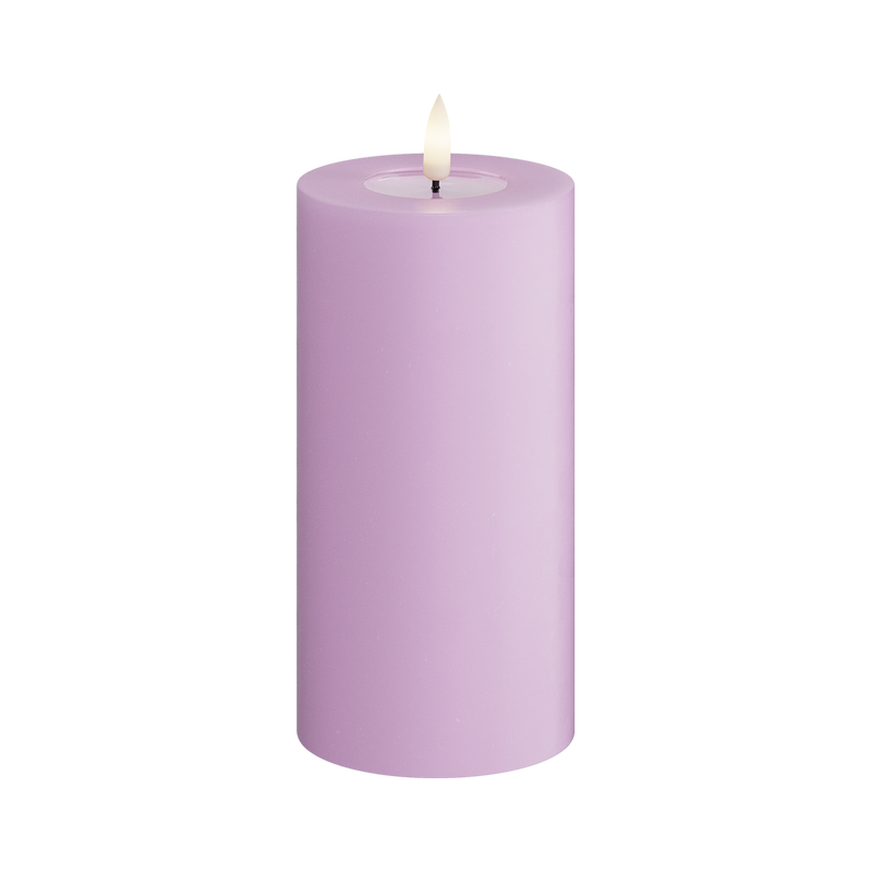 Flameless LED Lavender Wax Pillar Candle