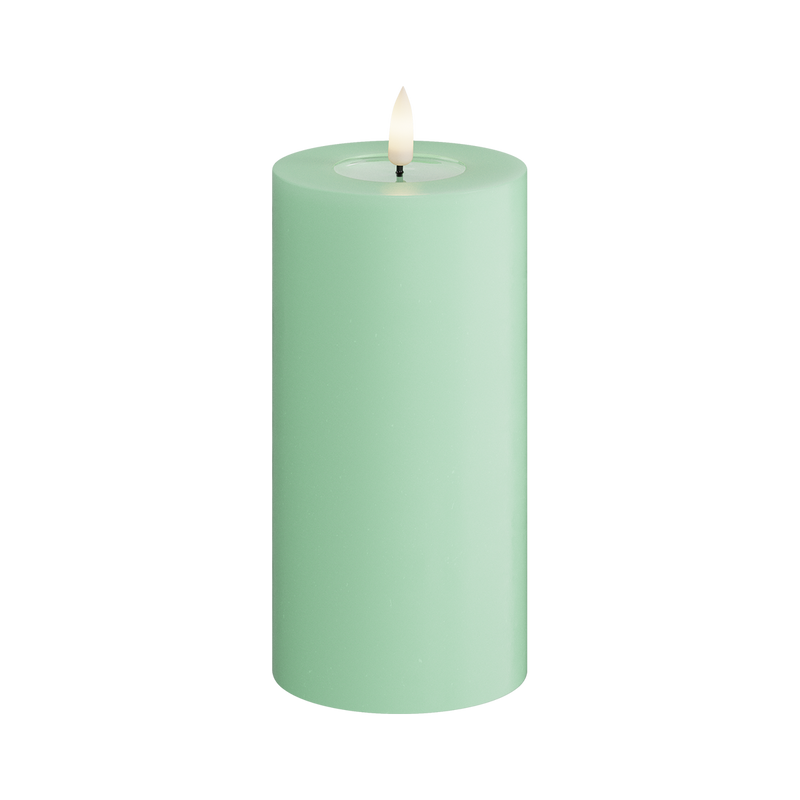 Flameless LED Mint Wax Pillar Candle