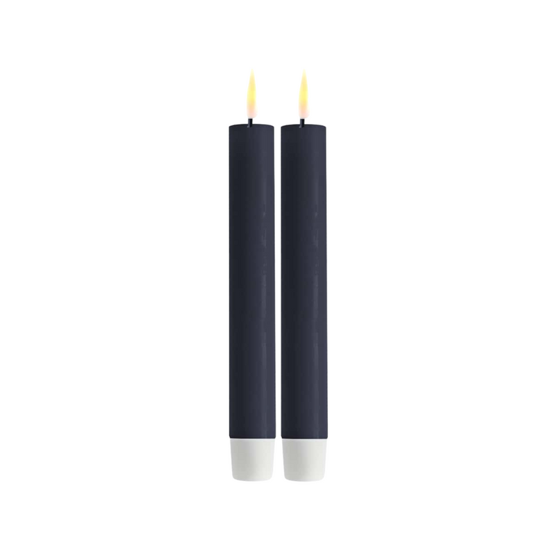 Flameless LED Royal Blue Set of 2 Dinner Candles