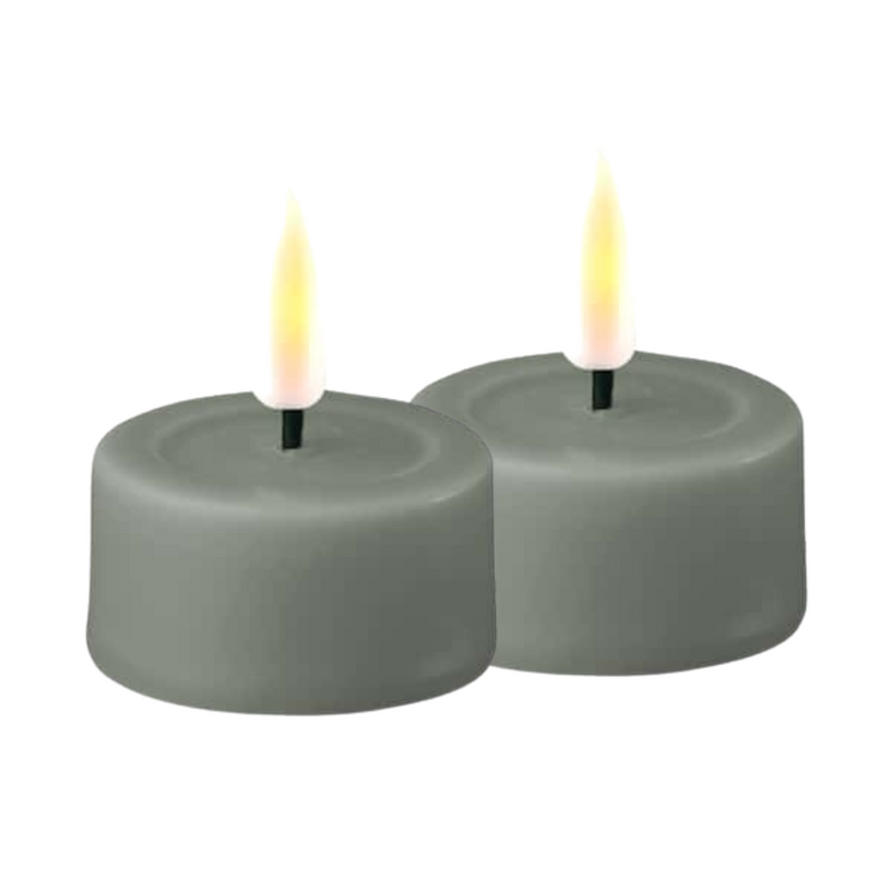 Flameless LED Sage Green Set of 2 Tealights