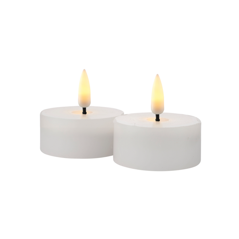 Sille White LED Tealight Candle Set of 2