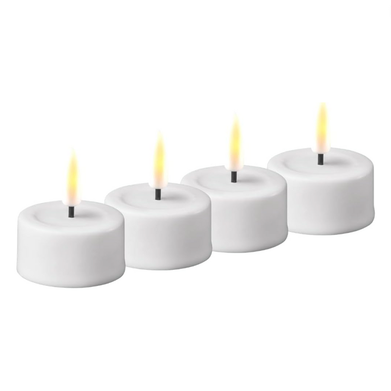 Flameless White LED Tealight Set of 4