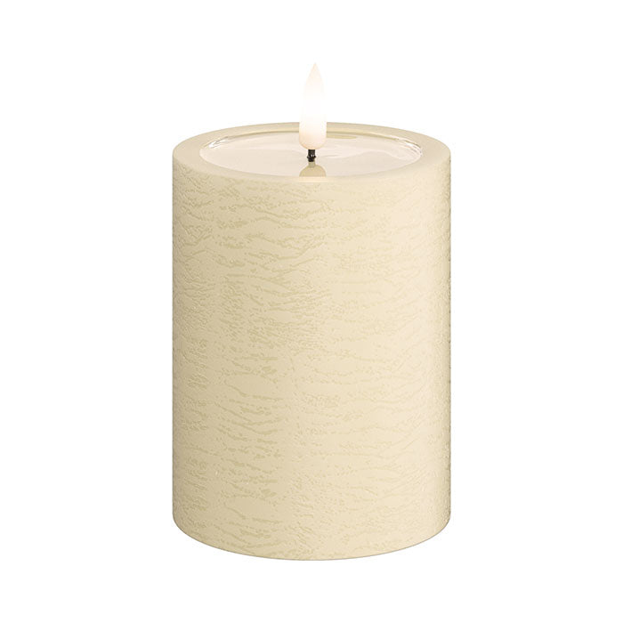 Textured Real Wax Cream LED Candle