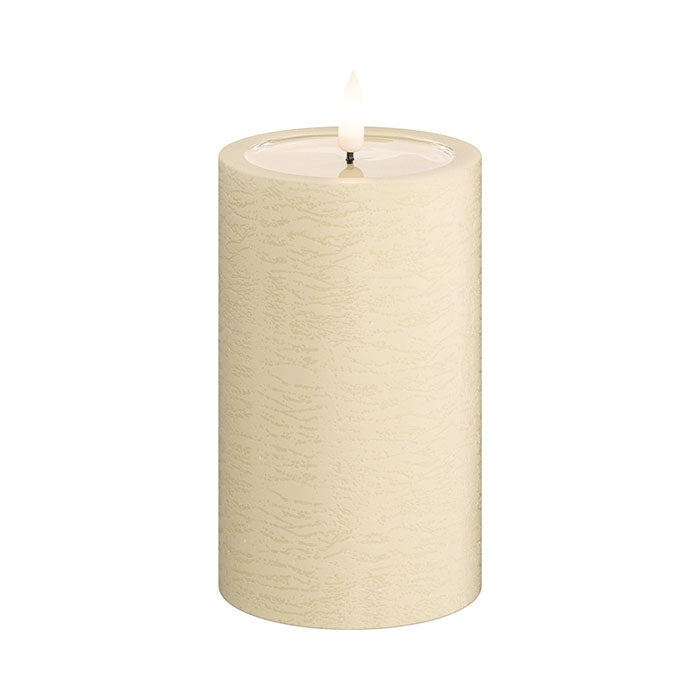 Textured Real Wax Cream LED Candle