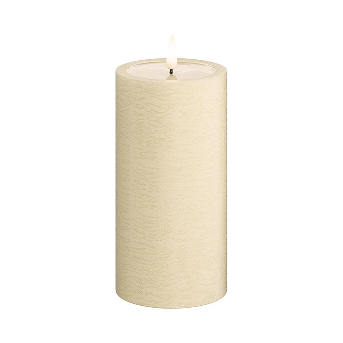 Textured Real Wax Cream LED Candle