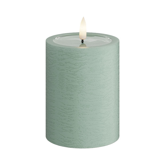 Textured Real Wax Sage Green LED Candle