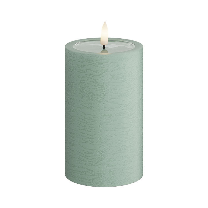 Textured Real Wax Sage Green LED Candle