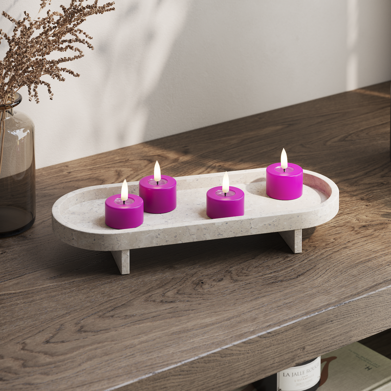 Flameless LED Violet Set of 2 Tealights