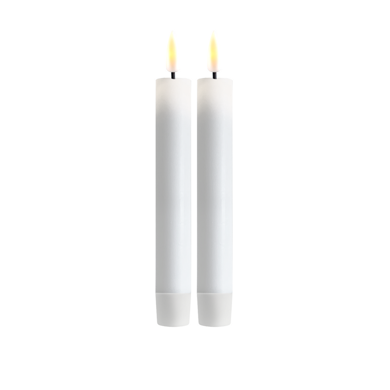 Flameless LED White Set of 2 Dinner Candles