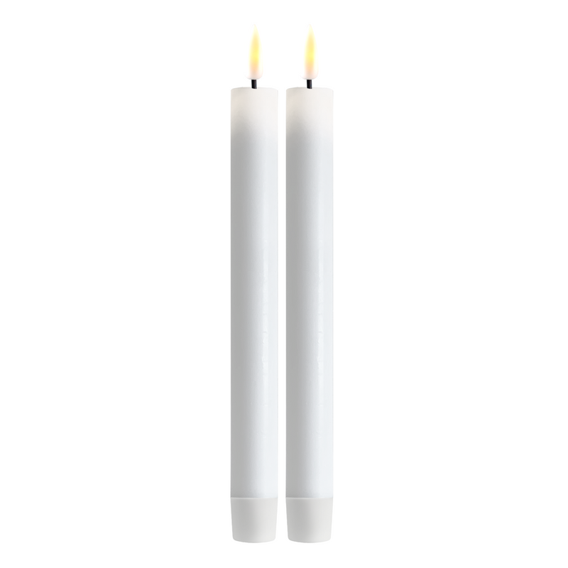 Flameless LED White Set of 2 Dinner Candles