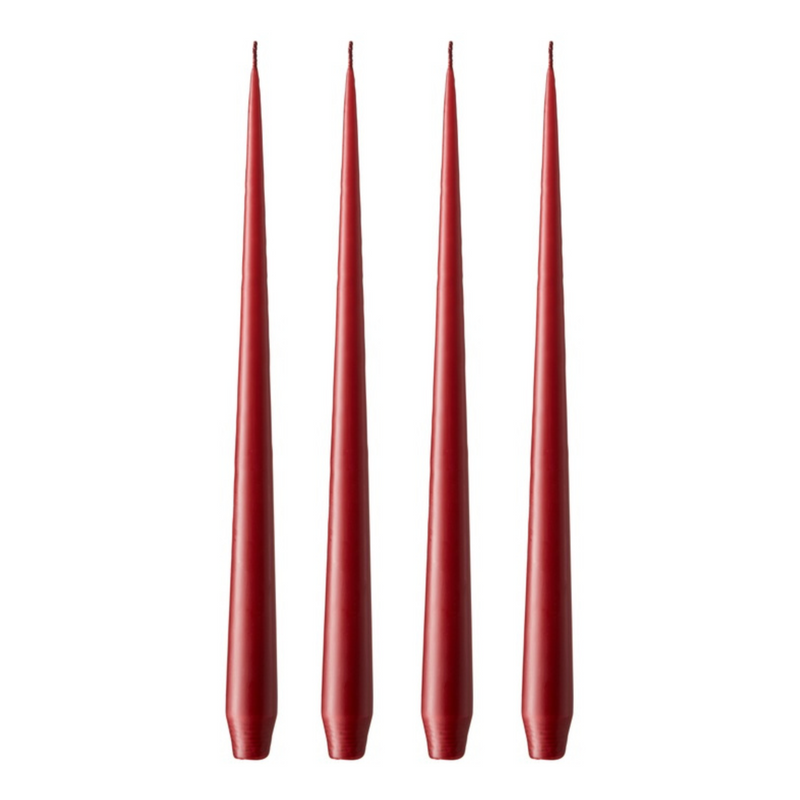 Dinner Taper Candles Wine Burgundy Set of 4 in Giftbox