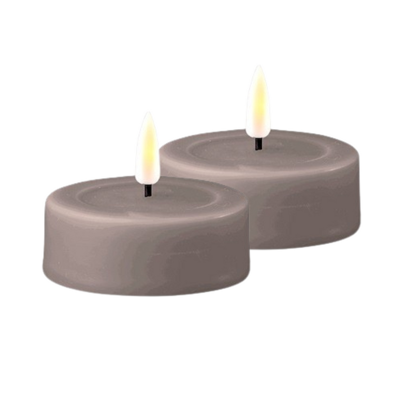 Flameless LED Grey Set of 2 Tealights