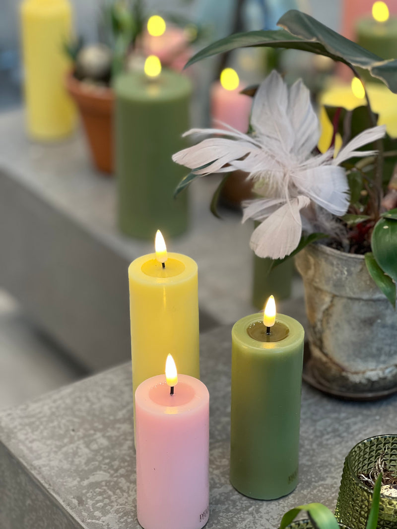 Flameless LED Olive Green Candle