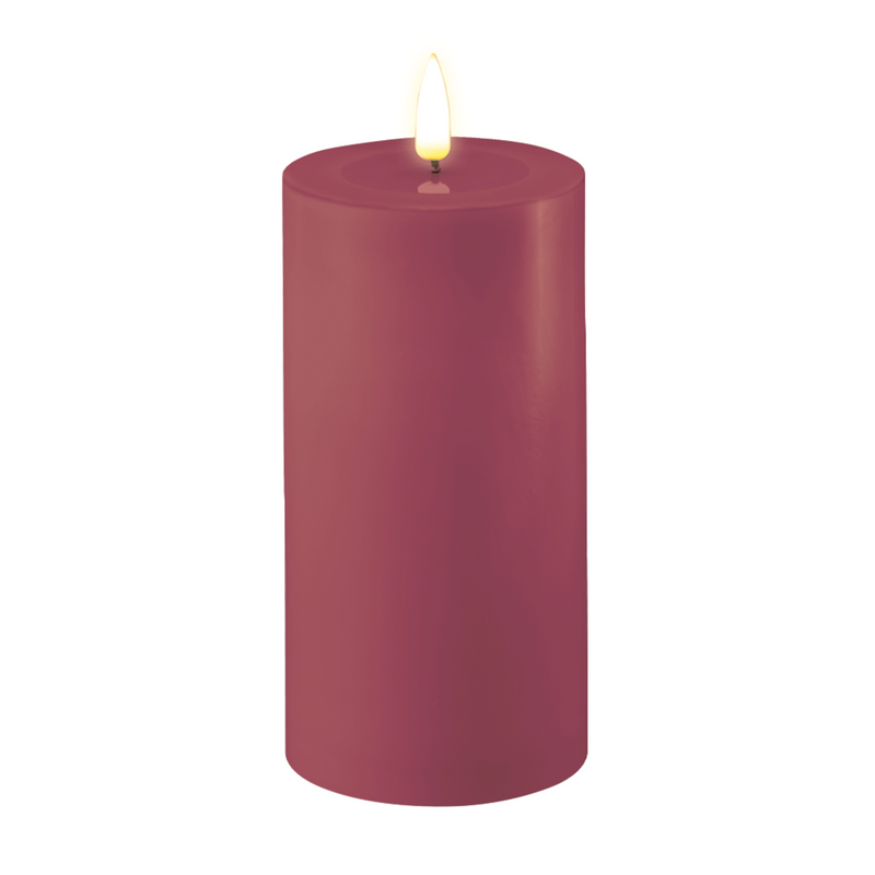 Flameless LED Magenta Wax Pillar Candle