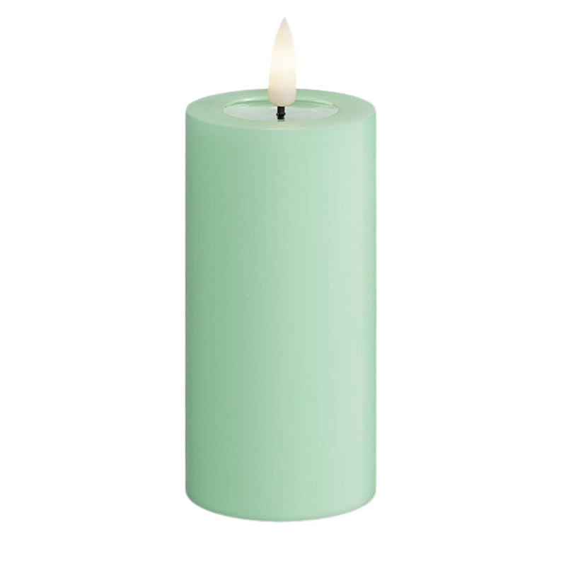 Flameless LED Mint Wax Pillar Candle