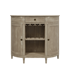 Alouette Washed Dove Grey 2 Door 1 Drawer Drinks Cabinet