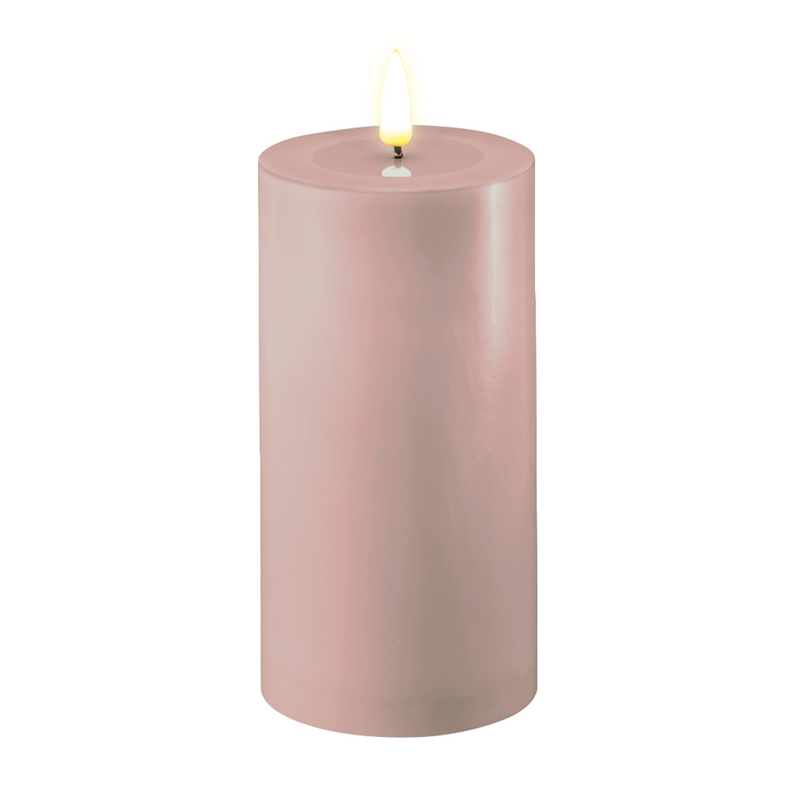 Flameless LED Rose Wax Pillar Candle