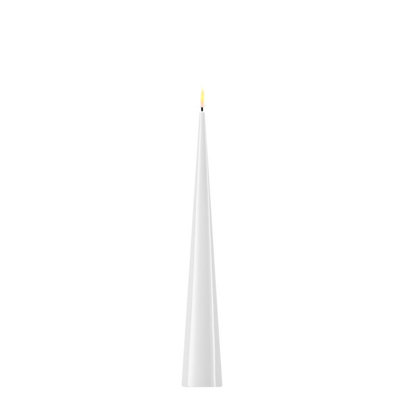 Flameless LED White Cone Candle