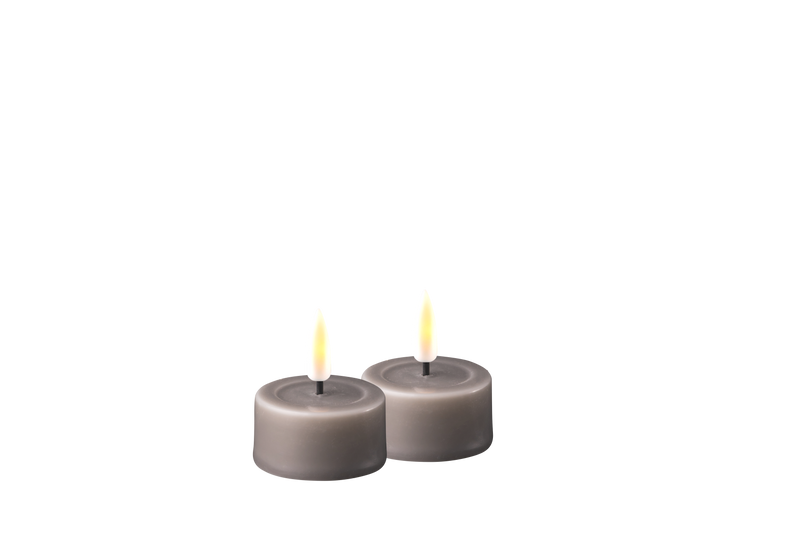 Flameless LED Grey Wax Pillar Candle