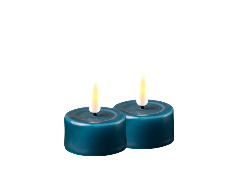 Flameless LED Petroleum Blue Wax Pillar Candle